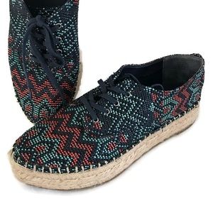 Espadrille flatform woven shoes lace up jute 10